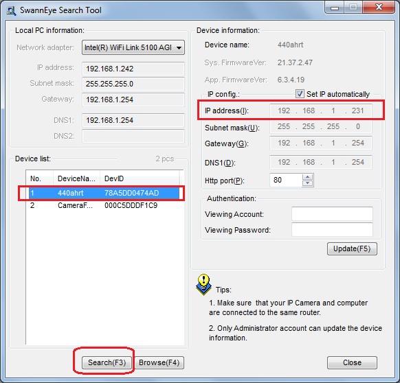 ip camera address finder tool