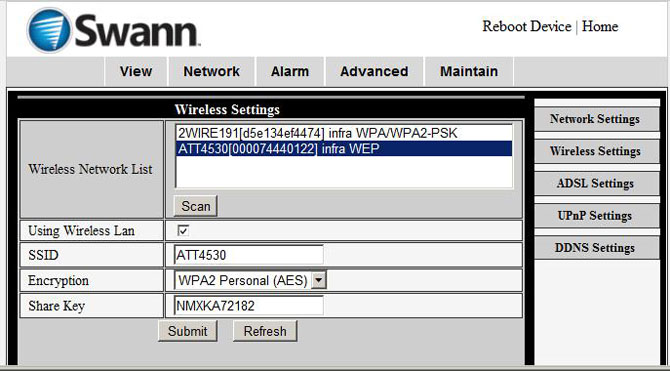 swann security camera network setup