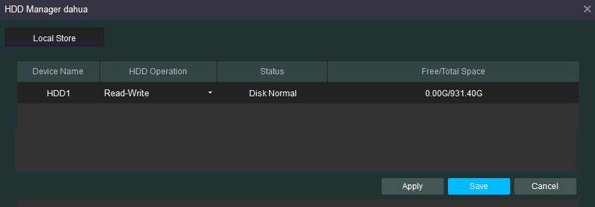 Dahua DVR SmartPSS HDD Manager