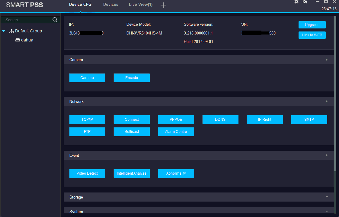 SmartPSS Device configure