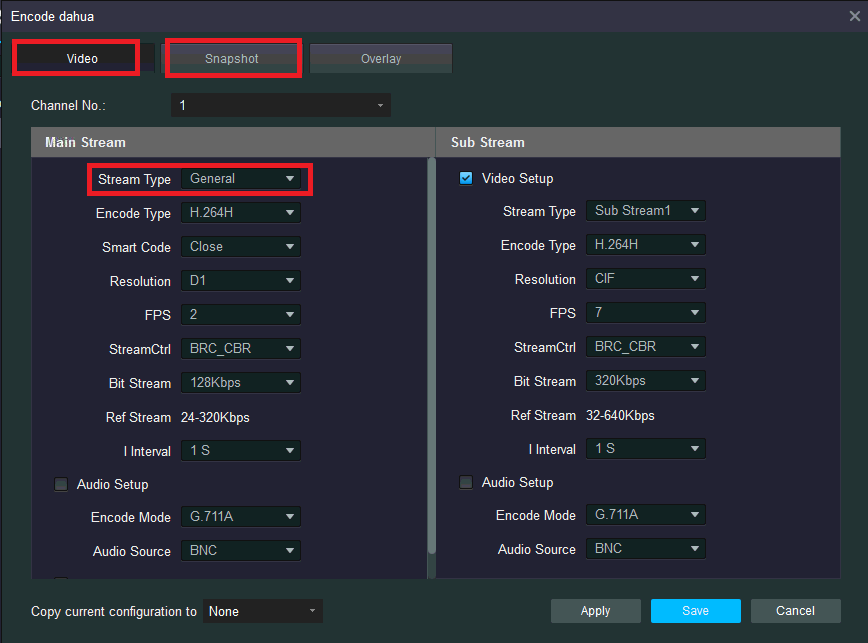 Dahua DVR SmartPSS Configure video/image parameters